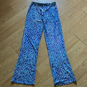 Signature Blue and White Geometric Pants